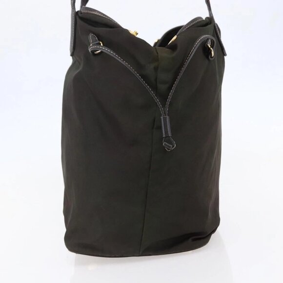 PRADA Tote Bag Nylon Khaki Gold Auth bs30074 - Picture 4 of 16